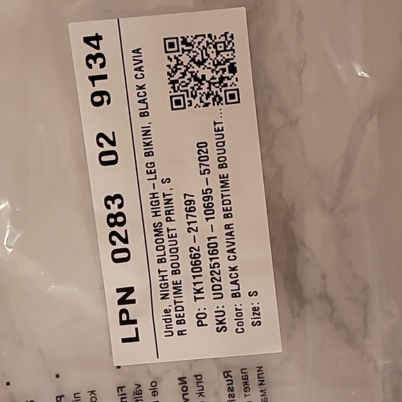 SAVAGE X FENTY NIGHT BLOOMS HIGH- LEG BIKINI- BLACK CAVIAR BEDTIME BOUQUET  SZ S - Picture 4 of 6